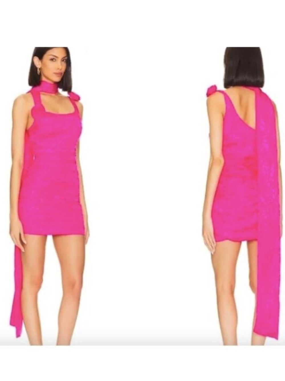 For Love & Lemons | Deliza Hot Pink Mini dress S